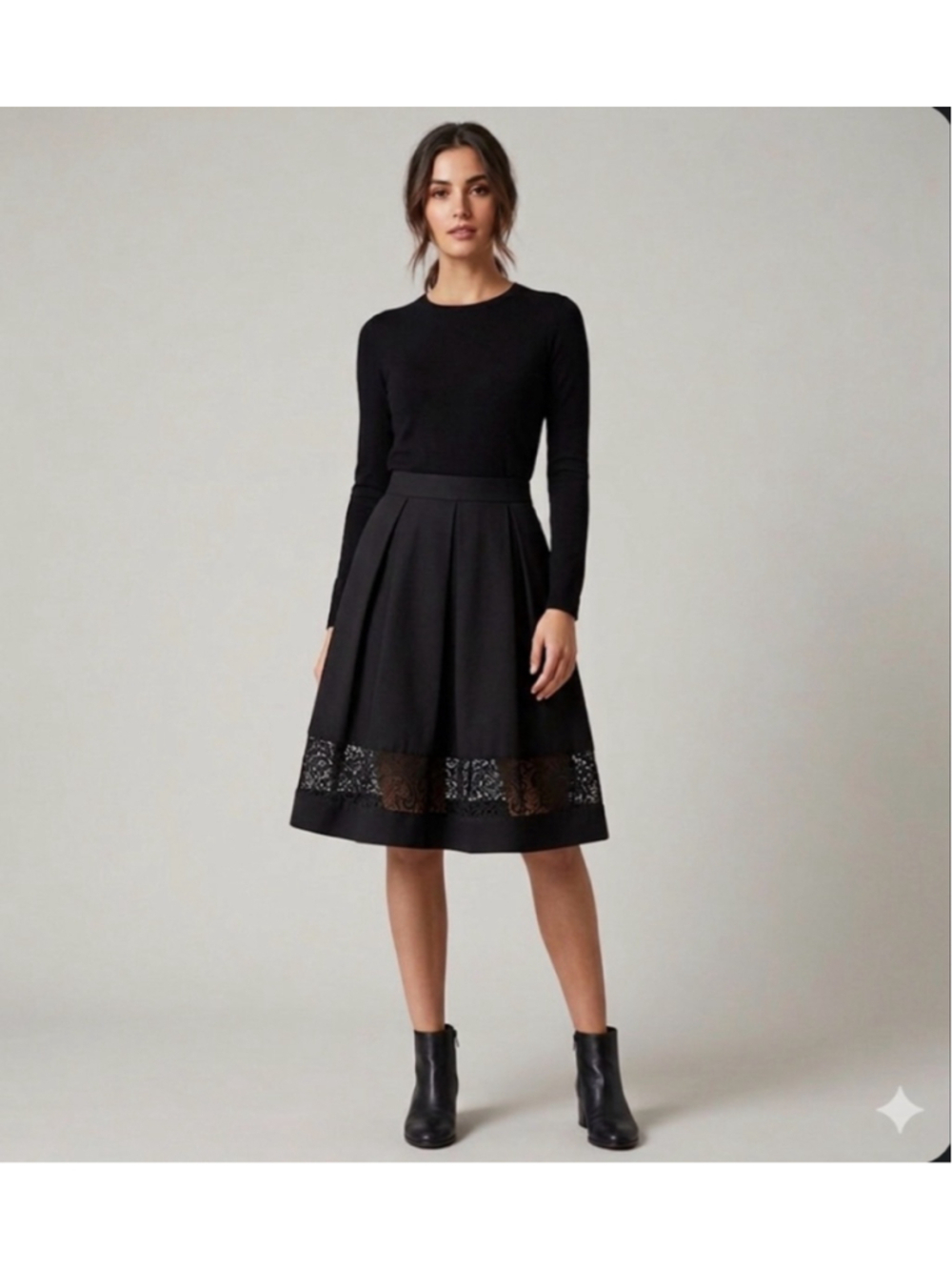 Express Size 4 Flare Peek-a-Boo Lace Skirt
